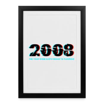 Conception de bugs du 18e anniversaire 2008 - Affiche encadrée (27 × 37 cm) - noir - Devant