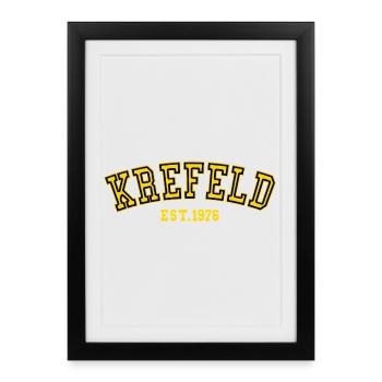 Krefeld fondé en 1976 - Affiche encadrée (27 × 37 cm) - noir - Devant