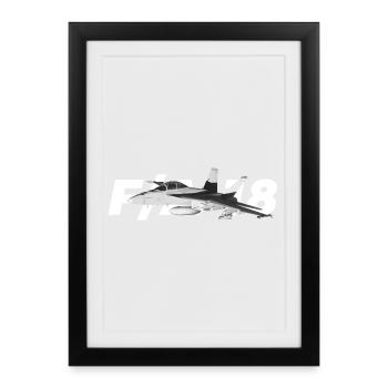 F / A-18 Super Hornet | F 18 | F18 | F / A18 | Frelon - Affiche encadrée (27 × 37 cm) - noir - Devant