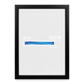 Interne Médecin Chargement. Humour Futur médecin - Affiche encadrée (27 × 37 cm) - noir - Devant
