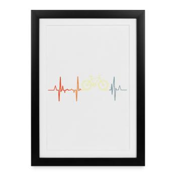 Rythme cardiaque du cycliste - Affiche encadrée (27 × 37 cm) - noir - Devant