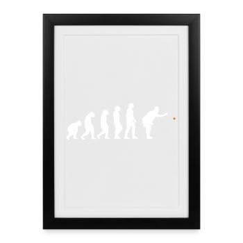 Pétanque évolution cadeau humour pour bouliste - Affiche encadrée (27 × 37 cm) - noir - Devant