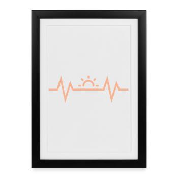 Battement de cœur Soleil - Affiche encadrée (27 × 37 cm) - noir - Devant
