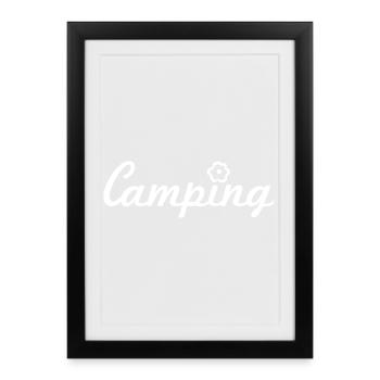 Fleur de camping Citations fraîches Hobby Camper Fan - Affiche encadrée (27 × 37 cm) - noir - Devant