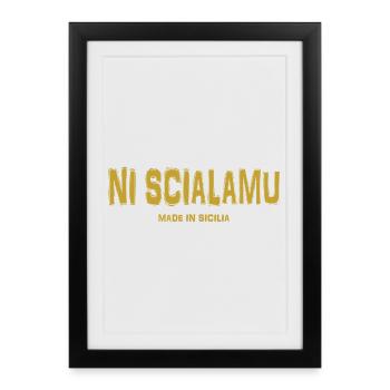 t-shirt Sicilia t-shirt ni scialamu siciliano - Affiche encadrée (27 × 37 cm) - noir - Devant