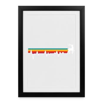 Prismatic Deer Heartbeat - Framed poster (27 × 37 cm) - black - Front
