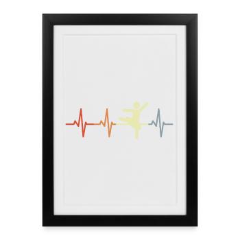 Ballet Dancer Heartbeat - Framed poster (27 × 37 cm) - black - Front