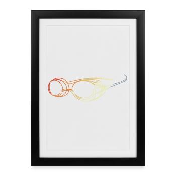 Swimming Goggles Drawing - Framed poster (27 × 37 cm) - black - Front