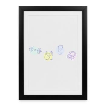 Fitness Sports Accessories - color - Framed poster (27 × 37 cm) - black - Front