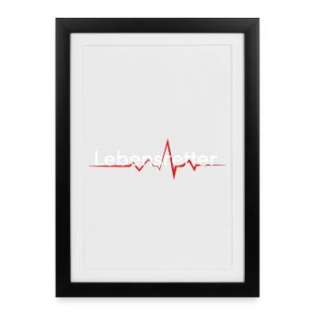 lebensretter arzt sanitäter schriftzug rettung - Gerahmtes Poster (27 × 37 cm) - Schwarz - Vorne