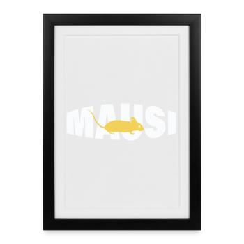 MAUSI - Gerahmtes Poster (27 × 37 cm) - Schwarz - Vorne