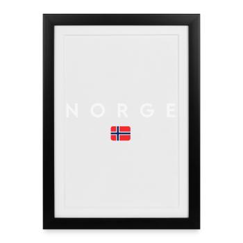 Drapeau norvégien, fierté norvégienne - Affiche encadrée (27 × 37 cm) - noir - Devant