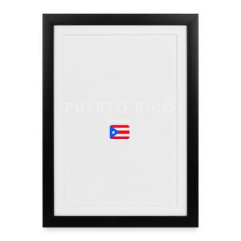 Drapeau portoricain, fierté portoricaine - Affiche encadrée (27 × 37 cm) - noir - Devant