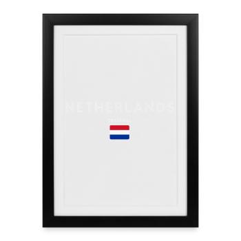 Drapeau de la Hollande, fierté néerlandaise - Affiche encadrée (27 × 37 cm) - noir - Devant