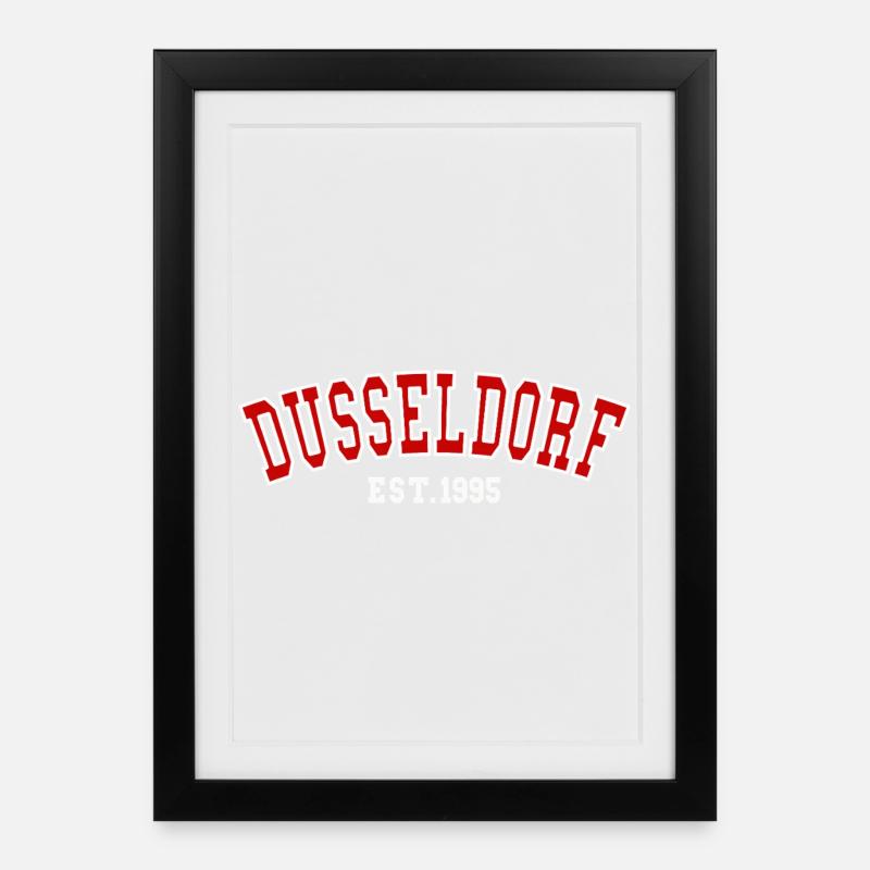 Düsseldorf Est. 1995 - Gerahmtes Poster (27 × 37 cm) - Schwarz