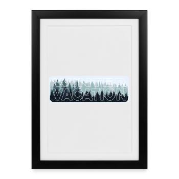 Winter Adventure Hiking In Wilderness Nature - Framed poster (27 × 37 cm) - black - Front