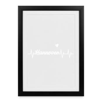 Heartbeat Hannover - Framed poster (27 × 37 cm) - black - Front