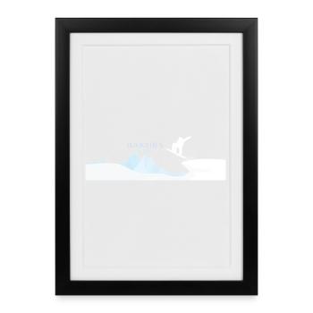 Hakuba Snowboard - Affiche encadrée (27 × 37 cm) - noir - Devant