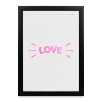 Amour Rose Lumineux - Affiche encadrée (27 × 37 cm) - noir - Devant