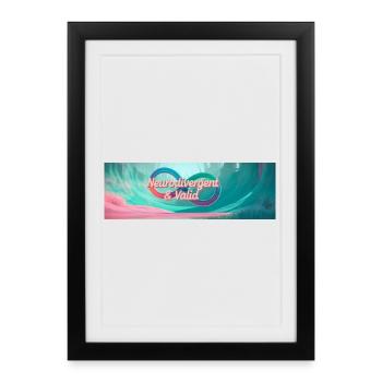 Neurodivergent & Valid - Affiche encadrée (27 × 37 cm) - noir - Devant