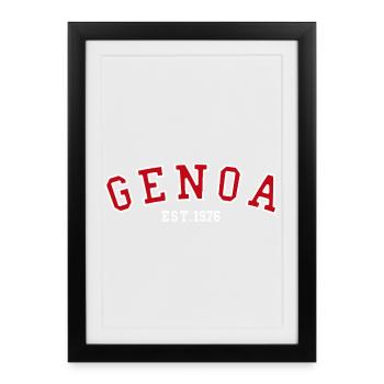 Établi à Gênes en 1976 - Affiche encadrée (27 × 37 cm) - noir - Devant