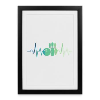 Bowling Heartbeat Bowler - Framed poster (27 × 37 cm) - black - Front