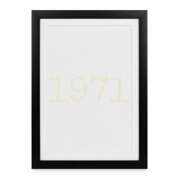 Cadeau Anniversaire 1971 - Génial depuis 1971 - Affiche encadrée (27 × 37 cm) - noir - Devant