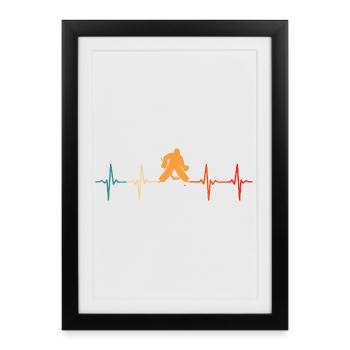 Eishockey Torwart Herzschlag Eishockey Torwart - Gerahmtes Poster (27 × 37 cm) - Schwarz - Vorne