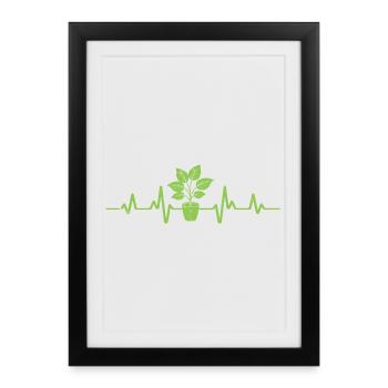 Gardener heartbeat garden gardening gardening - Framed poster (27 × 37 cm) - black - Front