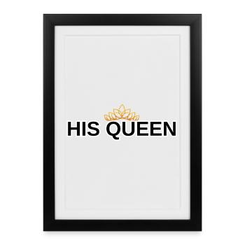 Sa chemise Queen Couple Assortie King Queen - Affiche encadrée (27 × 37 cm) - noir - Devant