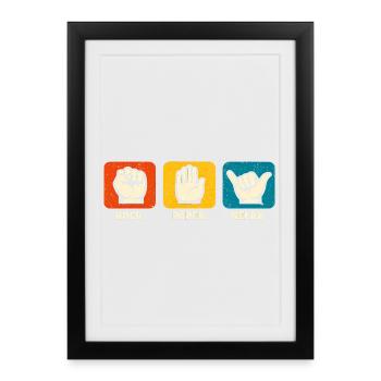 Stone Paper Détends-toi, reste détendu, plus drôle - Affiche encadrée (27 × 37 cm) - noir - Devant
