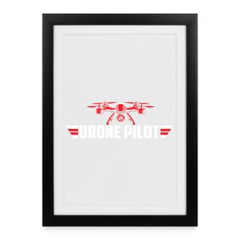 Drone Pilot FPV UAV Flight Enthusiast - Framed poster (27 × 37 cm) - black - Front