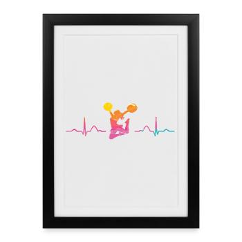 Cheerpom pom girls Mom Cheerleading - Affiche encadrée (27 × 37 cm) - noir - Devant