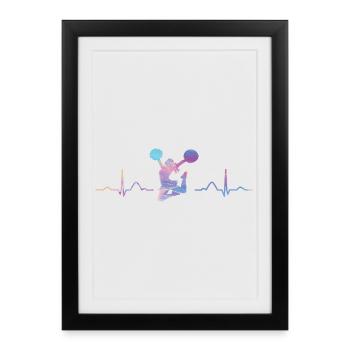 Cheerpom pom girls Mom Cheerleading - Affiche encadrée (27 × 37 cm) - noir - Devant
