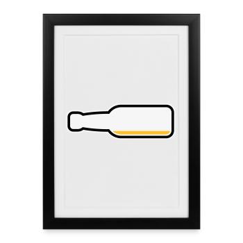Beer Bottle Empty (Beer Beer Symbol / POS 3C) - Framed poster (27 × 37 cm) - black - Front