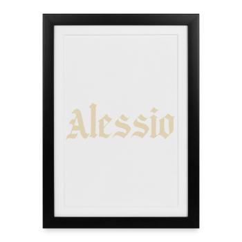 Alessio Gothic Vintage Logo - Affiche encadrée (27 × 37 cm) - noir - Devant