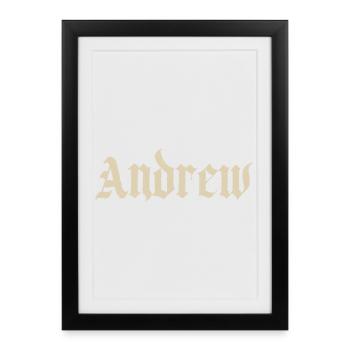 Impression du nom Andrew Gothic - Affiche encadrée (27 × 37 cm) - noir - Devant