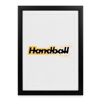 Handball - Framed poster (27 × 37 cm) - black - Front