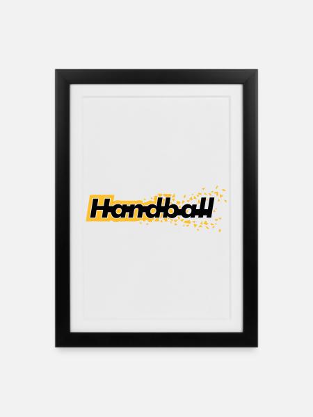 Handball - Gerahmtes Poster (27 × 37 cm) - Schwarz