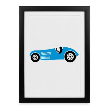 race car - Framed poster (27 × 37 cm) - black - Front