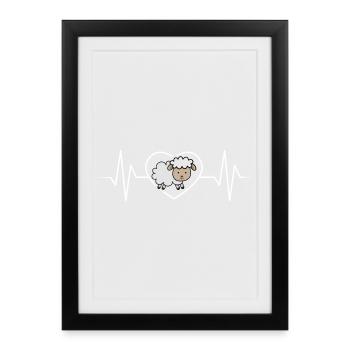 Mouton - Affiche encadrée (27 × 37 cm) - noir - Devant