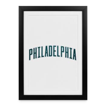 Philadelphia Arc Textured Typography - Framed poster (27 × 37 cm) - black - Front