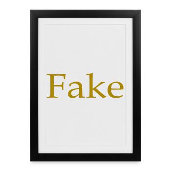 Faux, dire, humour, amusant, drôle, idée cadeau - Affiche encadrée (27 × 37 cm) - noir - Devant