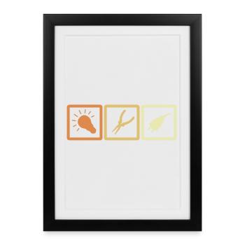 Electrician Tools - Framed poster (27 × 37 cm) - black - Front