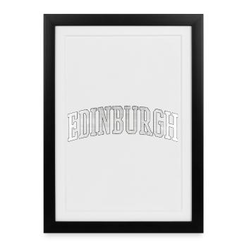 Edinburgh Varsity Bow Font - Framed poster (27 × 37 cm) - black - Front