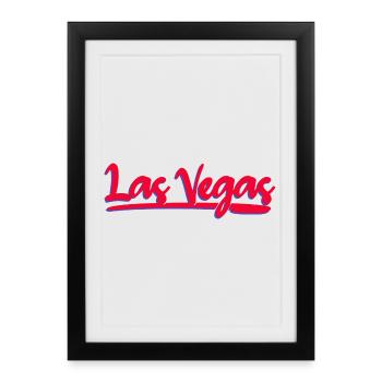 Script néon de Las Vegas - Affiche encadrée (27 × 37 cm) - noir - Devant