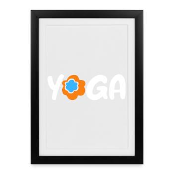 Yoga Flower Namaste om Fan Meditation Spring - Framed poster (27 × 37 cm) - black - Front