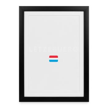 Drapeau du Luxembourg, fierté luxembourgeoise - Affiche encadrée (27 × 37 cm) - noir - Devant