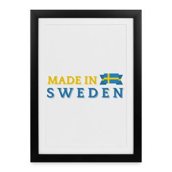 Fabriqué en Suède, fierté suédoise - Affiche encadrée (27 × 37 cm) - noir - Devant