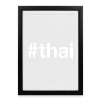 Hashtag Thaïlande Thaïlande - Affiche encadrée (27 × 37 cm) - noir - Devant